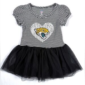 NFL Toddler Jacksonville Jaguars‎ Dress 12M Striped Heart Cheerleader Inspired